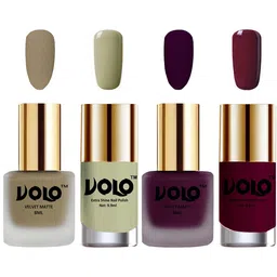 VOLO Set Of 4 Velvet Matte & Extra Shine Nail Polish-8 ml & 9.9 ml Each Shade 37-46-40-34 image 1
