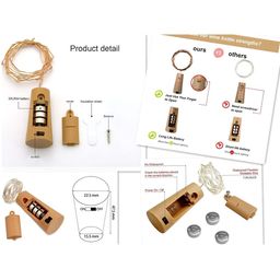 SPARK WORLD Yellow 2 Pieces Rice Shaped Cork Fairy String Lights image 4