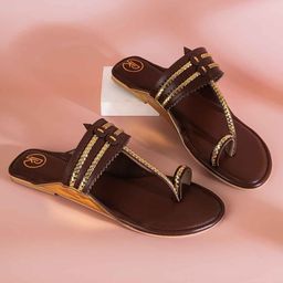 Preet Kaur Women Brown Two Tone Kolhapuri Flats-image-51