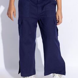 taffykids Girl Relaxed Mid-Rise Loose Fit Slits Cargos-image-70