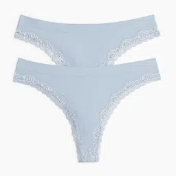 H&M 2-Pack Seamless Lace-Trimmed Thong Briefs-picture-53
