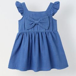 SPUNKIES Girls' Ruffled Sleeve Bow-Front Cotton Dress-image-7