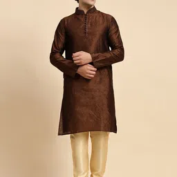 Moda Rapido Men Ethnic Motifs Embroidered Regular Thread Work Kurta with Pyjamas-55