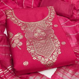 SAINOOR Banarasi Jacquard Woven Design Unstitched Dress Material-image-75