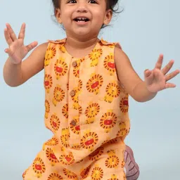 MAMA AND PEACHES Girls Printed Pure Cotton Romper-image-44