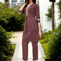 Anouk Printed Pure Cotton Notch Neck Tunic And Trouser-picture-36