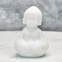 SOWPEACE White Buddha Sitting Baby Monk Showpiece-20