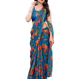 HERE&NOW Floral Poly Georgette Saree-picture-27