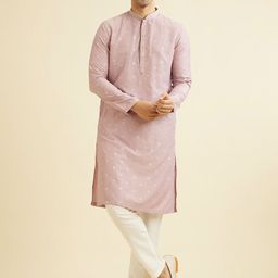 Manyavar Floral Embroidered Thread Work & Sequinned Straight Kurta with Pyjamas-30