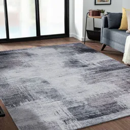 OBSESSIONS Cream-Coloured & Olive Abstract Anti-Skid Carpet-59