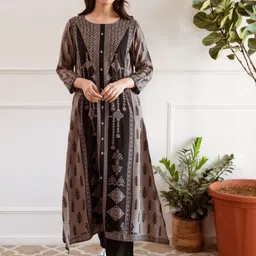 Anouk Black Ethnic Motifs Printed Round Neck Straight Kurta With Trouser-picture-54