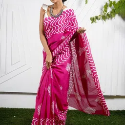 Pinkcity Trade World Pure Cotton Block Print Saree-picture-16
