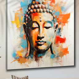 Myntra Elegant Homes White & Blue 1 Piece Canvas Religious Wall Paintings-image-44