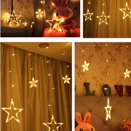 ENORMITY Yellow & White Star Shape String Lights image 3