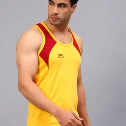 Shiv Naresh Pack Of 2 Rich Sleeveless Basic Innerwear Vests 208_Yellow/Maroon_Vest image 4