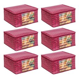 prettykrafts Maroon & Black 6 Pieces Printed Drawer Sare Organisers-image-11