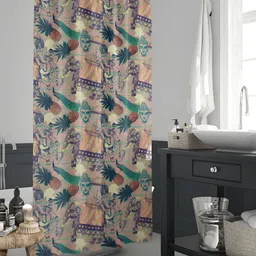 ArtzFolio Beige & Green Printed Waterproof Shower Curtain-picture-11