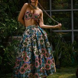 Payal & Zinal Embellished Mirror Work Batik Ready to Wear Lehenga-50