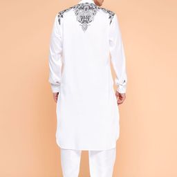 SG LEMAN Men Ethnic Motifs Yoke Design Regular Thread Work Kurta with Salwar image 4