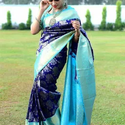 VILLE FASHION Women Woven Design Art Silk Kanjeevaram Saree-image-76