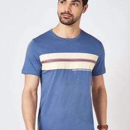 Urban Ranger by pantaloons Men Striped Round Neck Cotton Slim Fit T-Shirt-picture-10