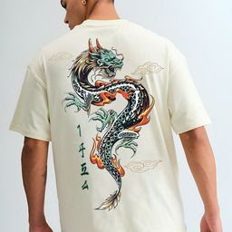 BDSQUARE Men Graphic Printed Round Neck Cotton Oversized T-shirt-image-87