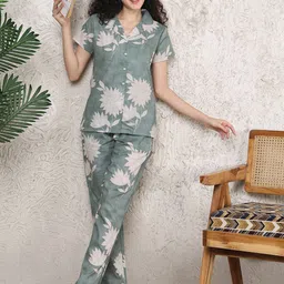 Boston Club Women Floral Print Pure Cotton Night suit-picture-9