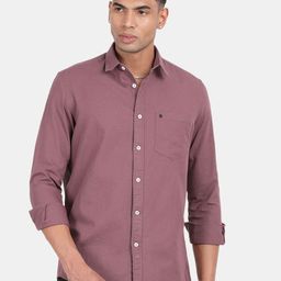 Blu MNKY Men Smart Slim Fit Solid Spread Collar Casual Shirt-image-64