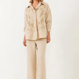 BIANCO LUCCI Embroidered Pure Cotton Shirt With Trousers Co-Ords-picture-19