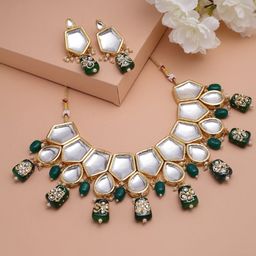 Anouk  Gold-Plated Kundan Studded & Beaded Jewellery Set-image-51