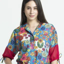 SHAYE Floral Print Georgette Top-image-5