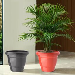 Kuber Industries Set Of 2 Red & Black Planter With Pot-41