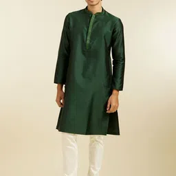Diwas by Manyavar Floral Woven Design Mandarin Collar Straight Kurta-image-51