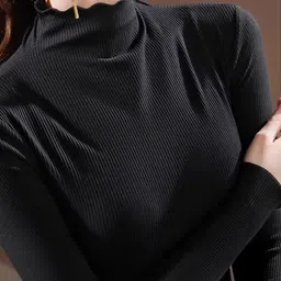 WANQUILA Women High Neck Slim Fit T-shirt-picture-46