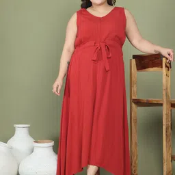 theRebelinme Women Plus Size Midi A-Line Dress-image-27