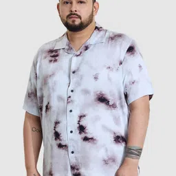 Snitch Men Plus Size Relaxed Fit Cuban Collar Abstract Printed Casual Shirt-image-30