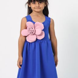 ZIP ZAP ZOOP Girls 3D Pink Flower Accent Sleeveless Fit & Flare Dress-image-1