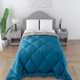 CHICERY Blue Geometric Heavy Winter Double Bed Comforter-image-14