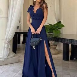 bebe Women Wrap Maxi Dress With Side Slits Detail-image-48