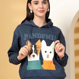 Juelle Women Animal Printed Hooded Sweatshirt-image-68