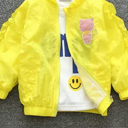 INCLUD Girls Open Front Jacket with Patchwork-11