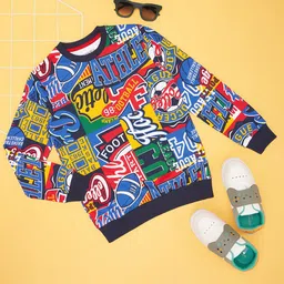 Pantaloons Junior Boys Typography Printed Round Neck Cotton Pullover Sweatshirt-picture-53