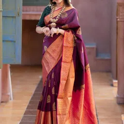 KALINI Ethnic Motifs Zari Pure Silk Kanjeevaram Saree-picture-33