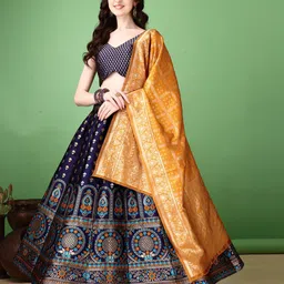 SWAMI STUDIO Ready to Wear Lehenga & Unstitched Blouse With Dupatta image 1