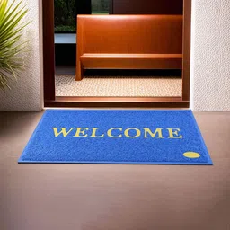 Kuber Industries Set Of 4 Blue & Black Anti- Skid Doormats image 2