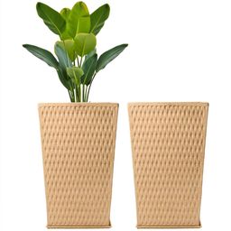 RUBOXA 2Pcs Brown Textured UV ProtectedPlanters-image-78