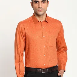 Turtle Men Standard Spread Collar Micro Ditsy Printed Cotton Slim Fit Formal Shirt-image-62