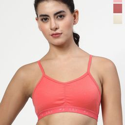 LILY Women Pack Of 3 Seamless Non Padded SportsBra Full Coverage-47