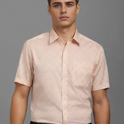 Louis Philippe Men Classic FitSpread Collar Floral Printed Cotton Formal Shirt-image-88