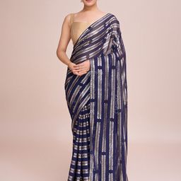 DIVASTRI Embellished Sequinned Pure Georgette Saree-image-78